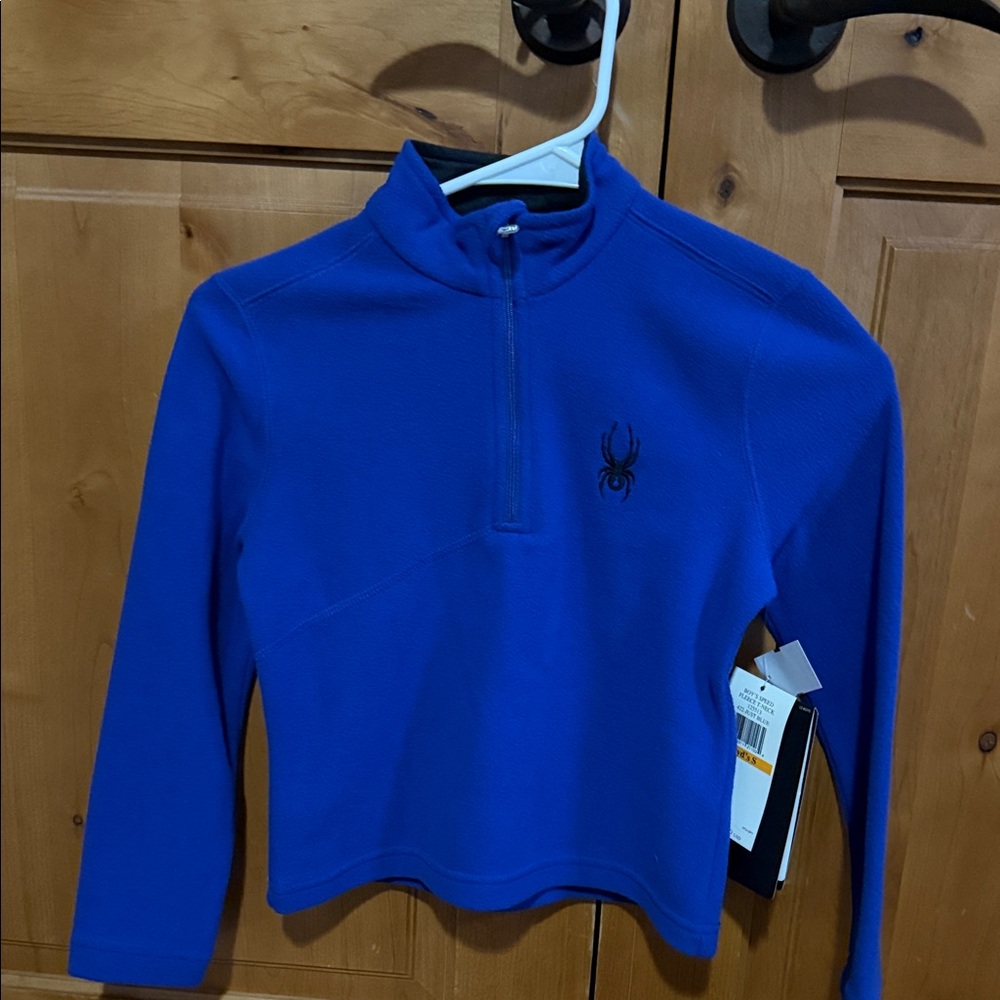 Spyder kyd’s speed fleece T neck. Royal Blue Pullover. Small kids
